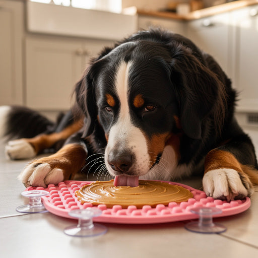 Bernese Mountain Dog with ChompPad Silicone Lick & Chew Mat - LylaLoo