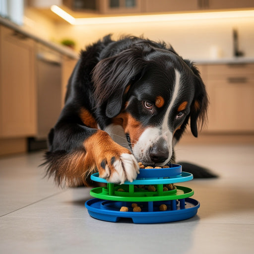 Bernese Mountain Dog with BrainBowl 4-Layer Puzzle Feeder - LylaLoo