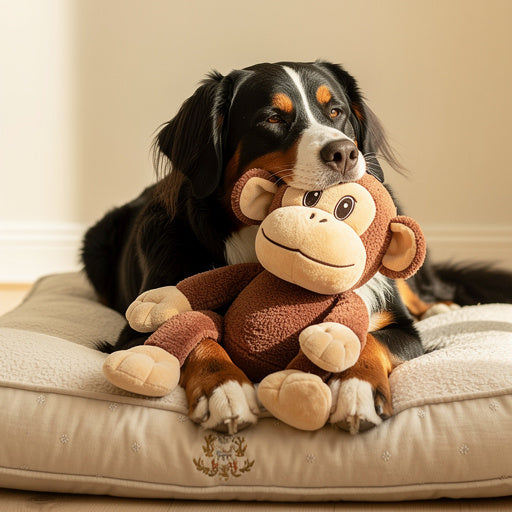 Bernese Mountain Dog with SquishPup Oversized Squeaky Plush - LylaLoo