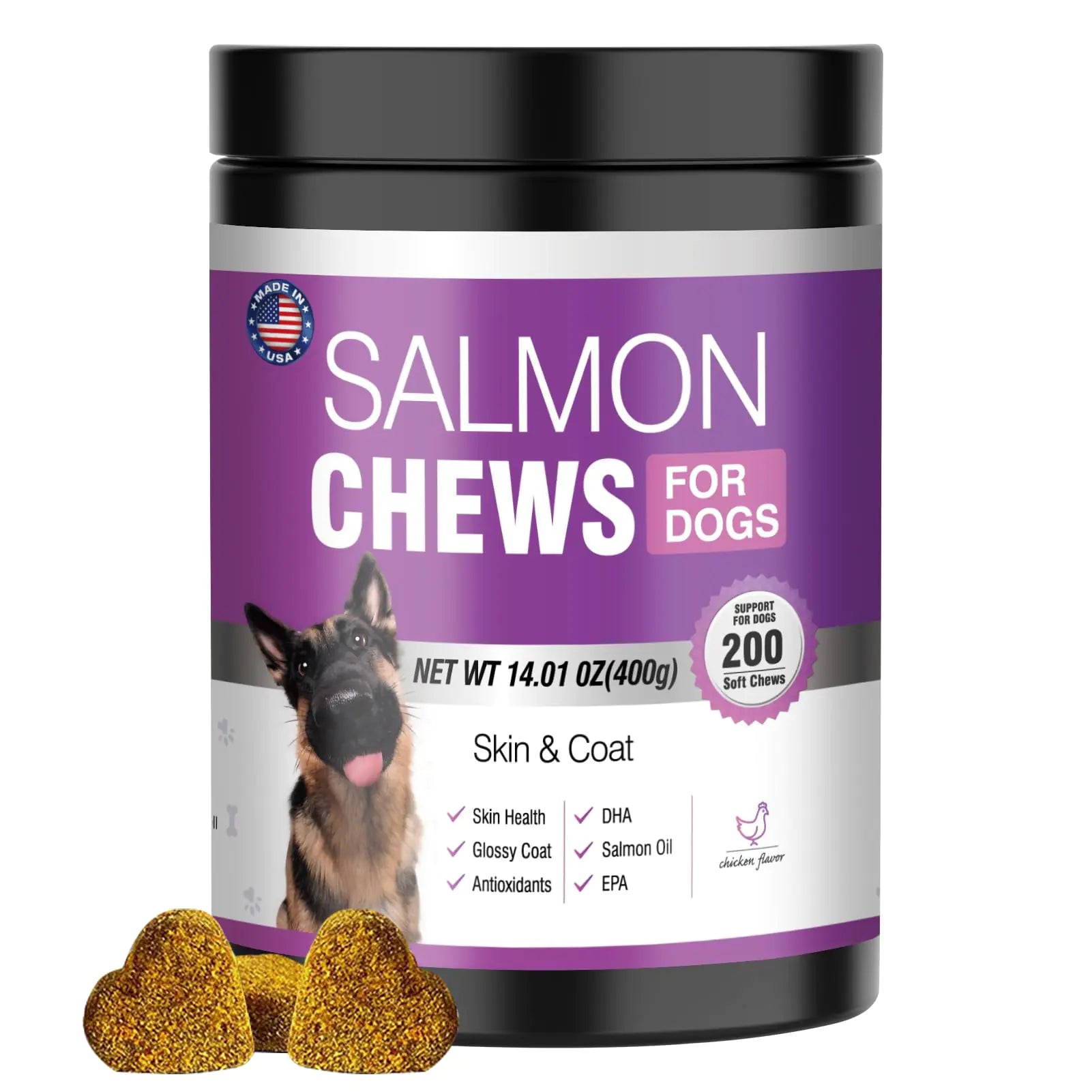 Omega 3 for Dogs Skin and Coat Supplement 200 Chews