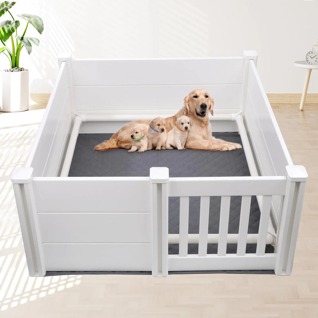 Whelping Box with Pig Rails and Waterproof Whelping Pad 48 * 48